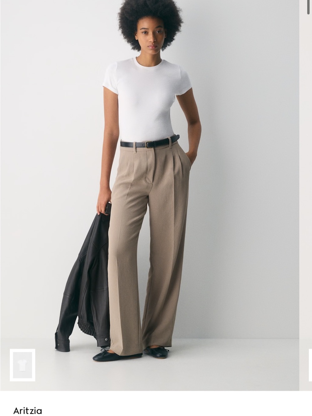 Aritzia The Effortless Pant in Taupe